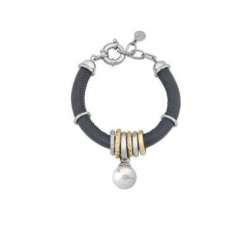 Formentera leather bracelet with Majorica pearls