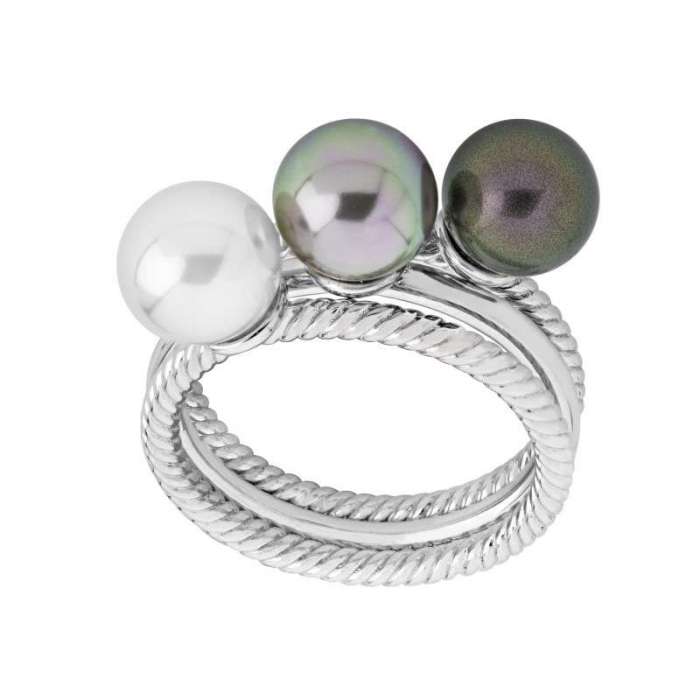 Majorica Silver pearl ring Planet