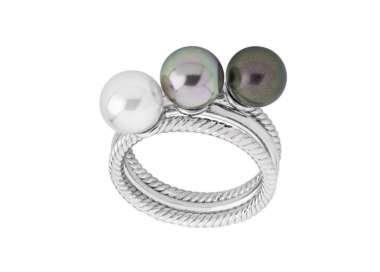 Anillo de plata con perla Majorica Planet