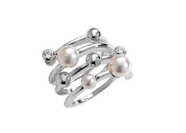 Anillo de plata con perla Majorica Cercle