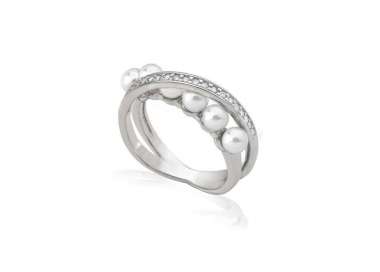 Anillo de plata con perlas Majorica Exquisite 3