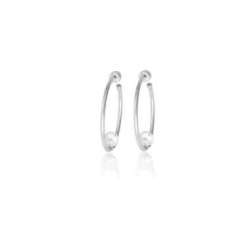 Pearl hoops earrings Marianela_silver_front