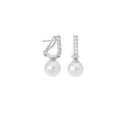 Pearl silver Majorica earrings Lilit