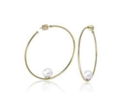 Pearl hoops Earrings Large Marianela by Majorica_gold