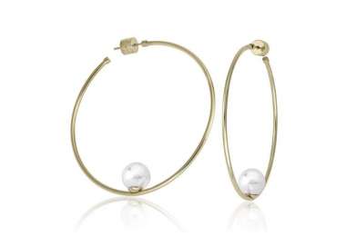 Pendientes aros de Majorica Marianela Grandes_oro