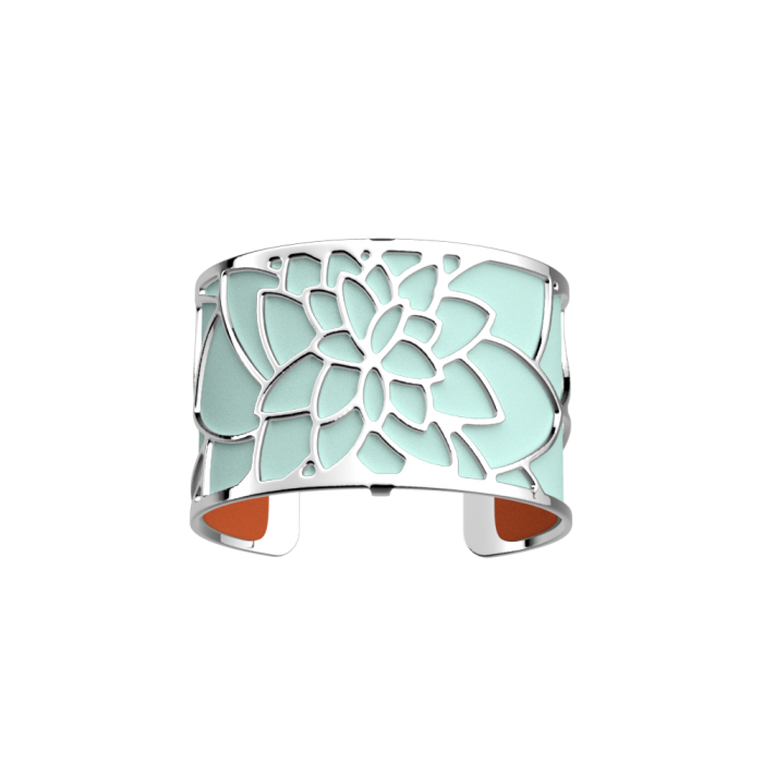 Bracelet Nénuphar by Les Georgettes with light blue leather. Silver finish