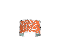 Bracelet Nénuphar by Les Georgettes with orange leather. Silver finish