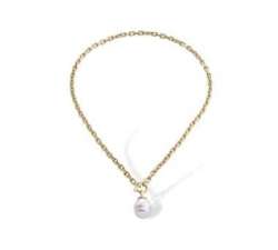 Majorica pearl pendant Polaris_golden chain