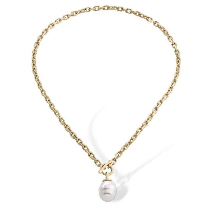 Majorica pearl pendant Polaris_golden chain