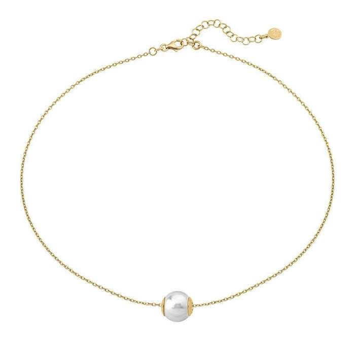 Majorica gold-plated silver choker with a white pearl Nuada