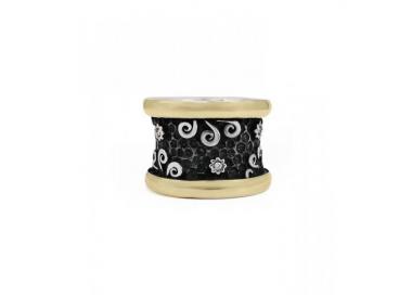 Anillo de plata con detalles en oro y diamantes Bohemme X