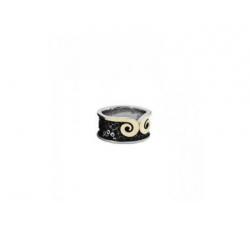 Handmade silver ring with gold details Bohemme X7_profile