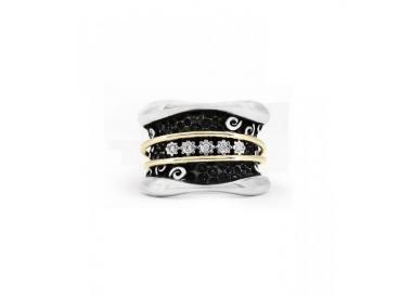 Sortija de plata con diamantes Bohemme X