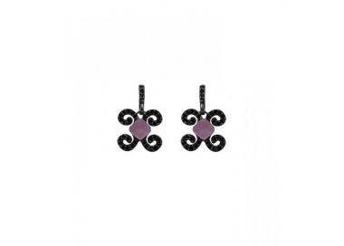 Pendientes de plata Color Bohemme Circonitas nergas_piedra violeta_colgantes
