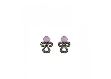 Pendientes de plata Color Bohemme Circonitas marrones_piedra violeta_oriente