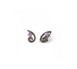 Silver earrings with brown zircons and violet gemstone_version 4_profile