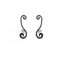 long earrings Bohemme Color. Black zircons