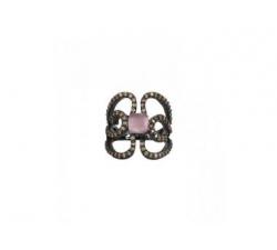 Handmade silver ring with brown zircons and amethyst_Bohemme_butterfly