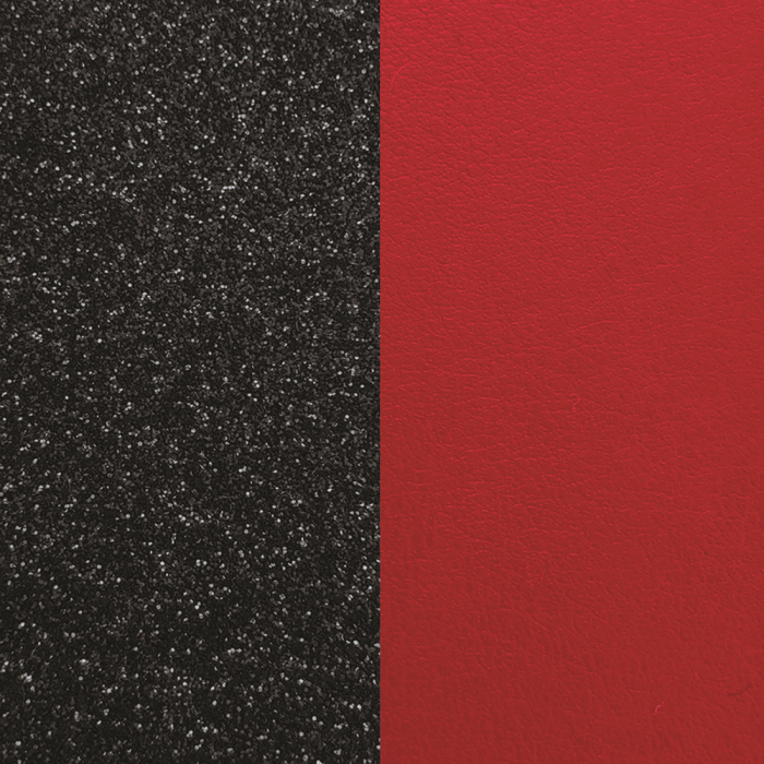 Cuero para brazalete plateado Nénuphar color Negro Glitter / Rojo