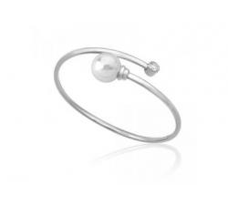 Silver bracelet with Majorica peal Alina_white pearl