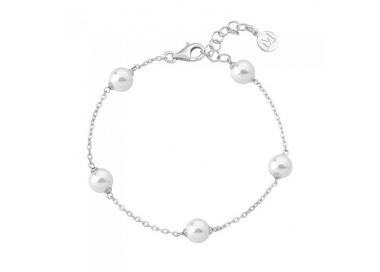 Pulsera de plata con perlas Utopía