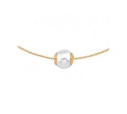 Majorica gold-plated silver choker with a white pearl Nuada 10 mm_details