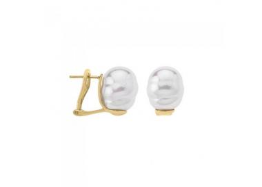 Majorica pearl earrings Tender_golden silver