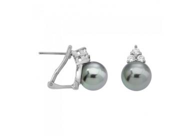 Majorica earrings Ceres gray color pearl