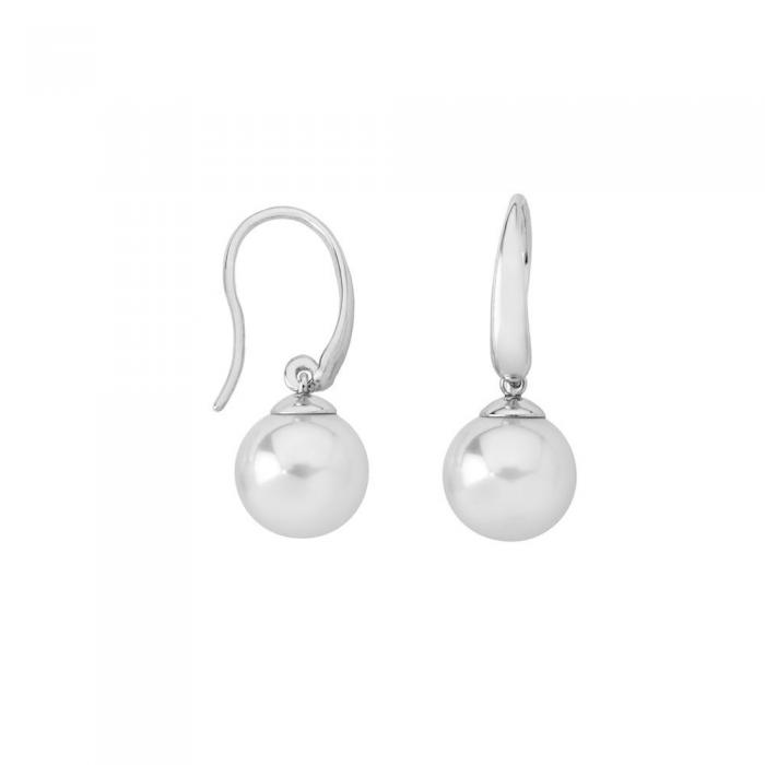 Pendientes de plata con perla blanca Lyra