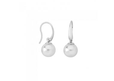 Pendientes de plata con perla blanca Lyra
