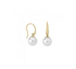 Majorica pearl earrings Medium_golden sivler