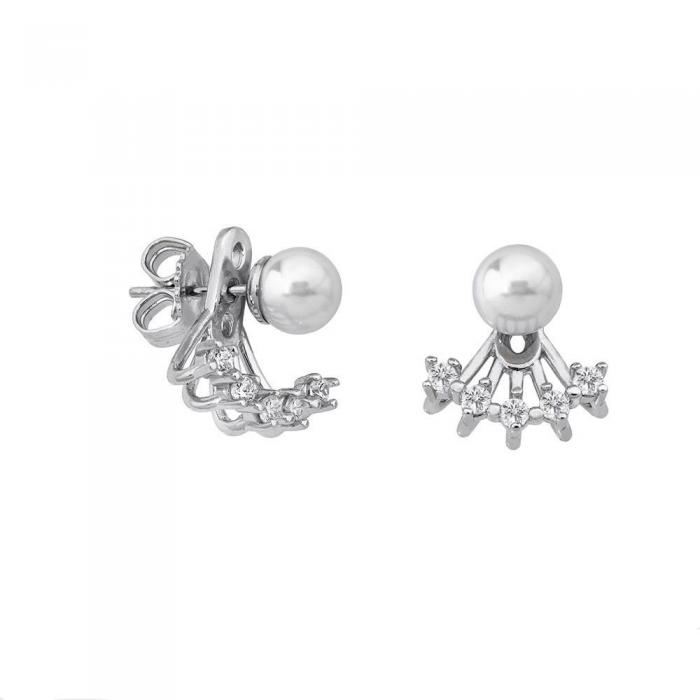 Majorica pearl silver earrings Mood