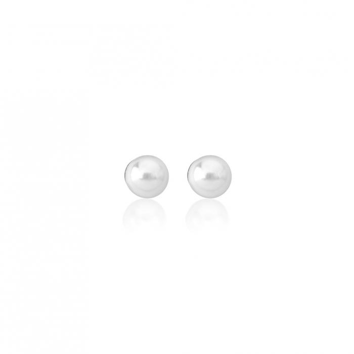 Pendientes Lyra de plata con perla Majorica_4 mm