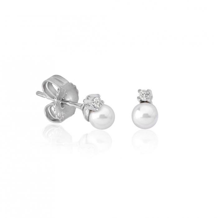 Majorica pearl earrings Cíes_white pearl_silver jewel_profile