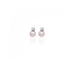 Majorica pearl earrings Cíes_pink pearl_silver jewel