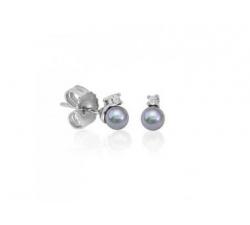 Majorica pearl earrings Cíes_gray_pearl_silver jewel_profile