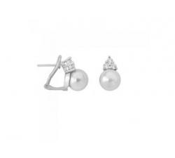 Majorica pearl earrings Ceres_white pearl and zircons