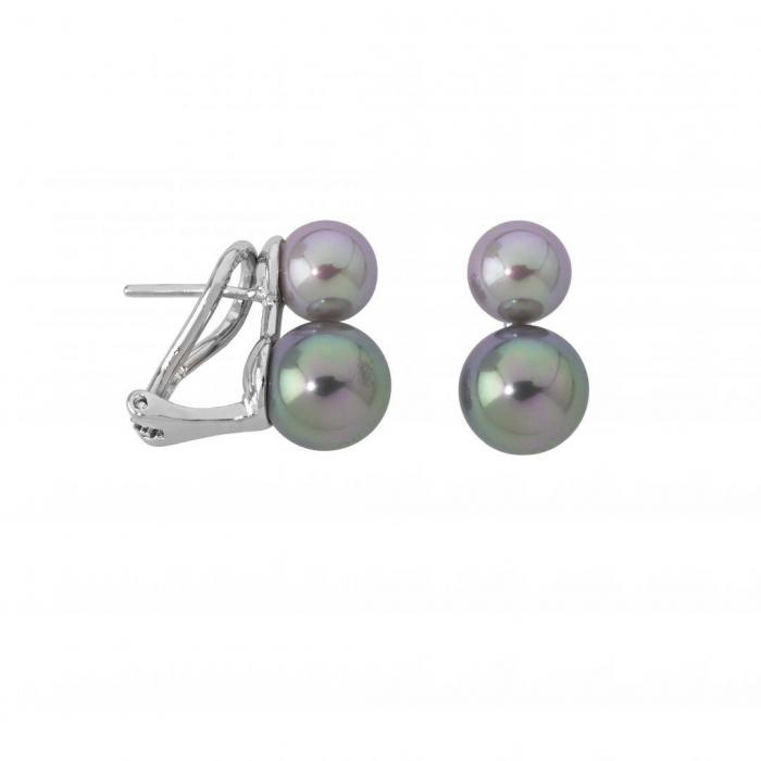 Majorica silver earrings Era_gray pearl