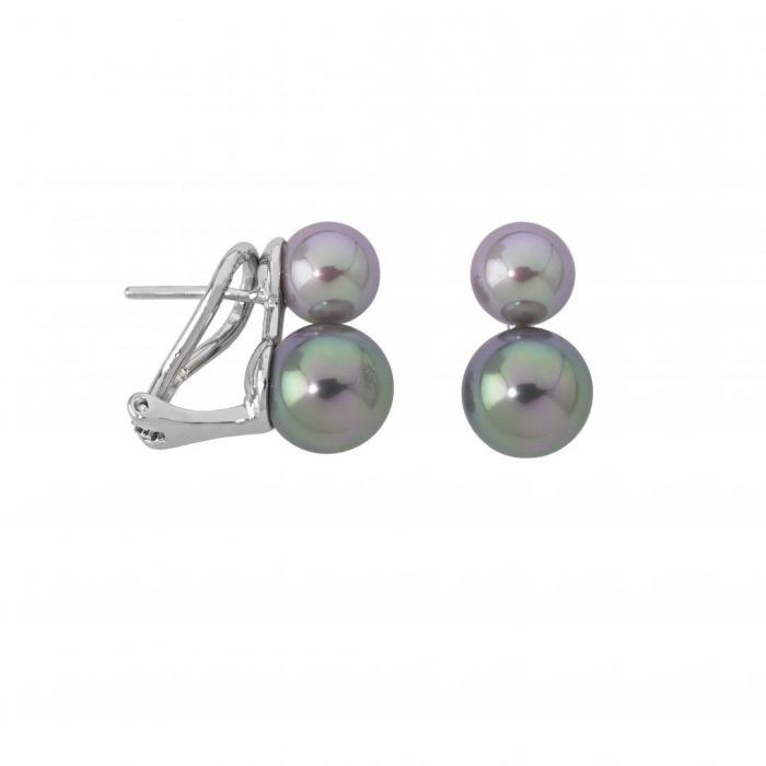Pendientes con perla Majorica gris Era Pendientes con perla Majorica gris Era