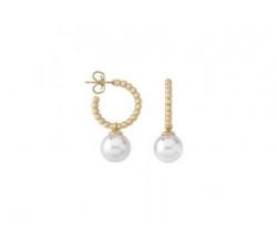 Majorica pearl earrings Chara_golden silver