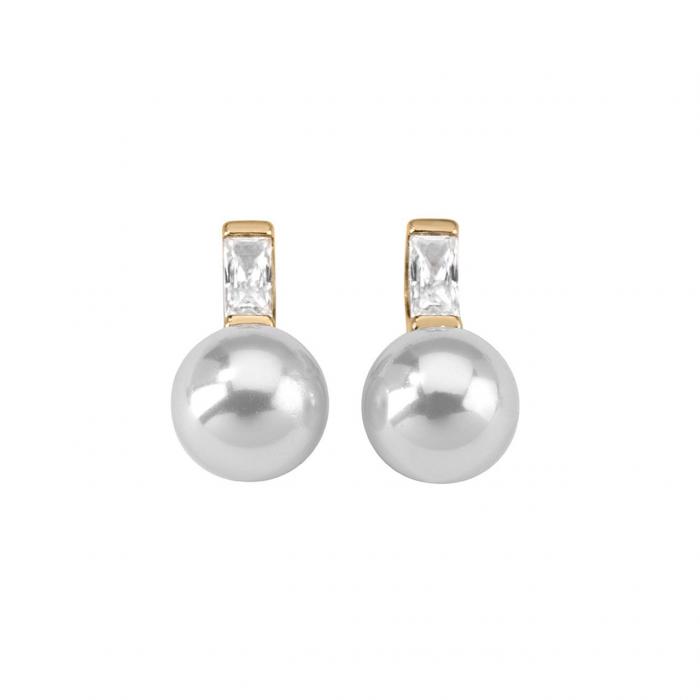 Majorica pearl earrings Auva_golden silver