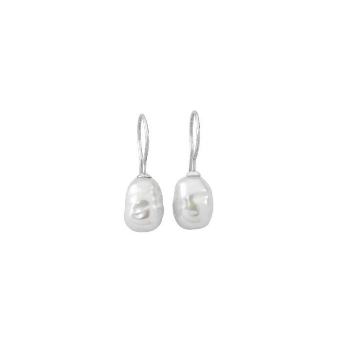Pendientes de plata con perla barroca - Majorica - Arte-Joya Pendientes de plata con perla barroca - Majorica - Arte-Joya