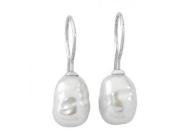 Pendientes de plata con perla barroca - Majorica - Arte-Joya