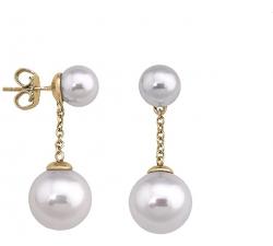 Majorica pearl earrings Ilusión Gold version