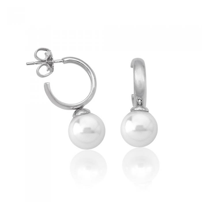 Majorica pearl earrings Chara_silver_profile