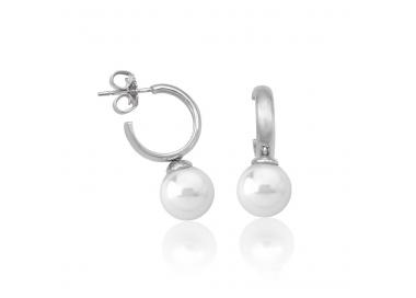 Majorica pearl earrings Chara_silver_profile