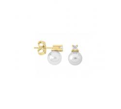 Majorica pearl earrings_Titania_golden silver