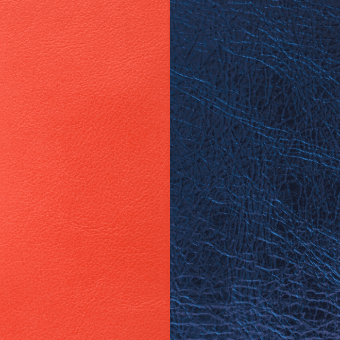 Leather for bracelet by Les Georgettes Fougères. Red/Blue colour