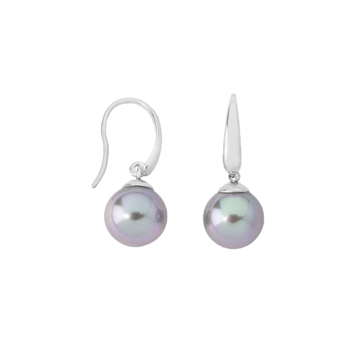 Majorica pearl earrings Medium_gray pearl_silver