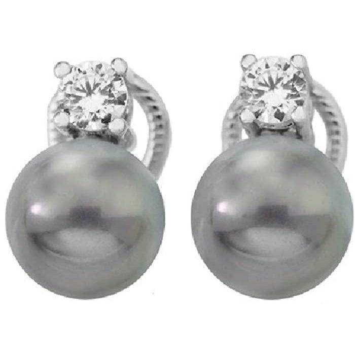 Pendientes de plata con perla Majorica Diva_perla gris